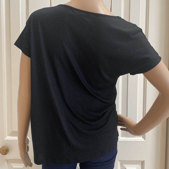 Banana Republic Womens M Black Faux Wrap feel Blouse. - Picture 5 of 8